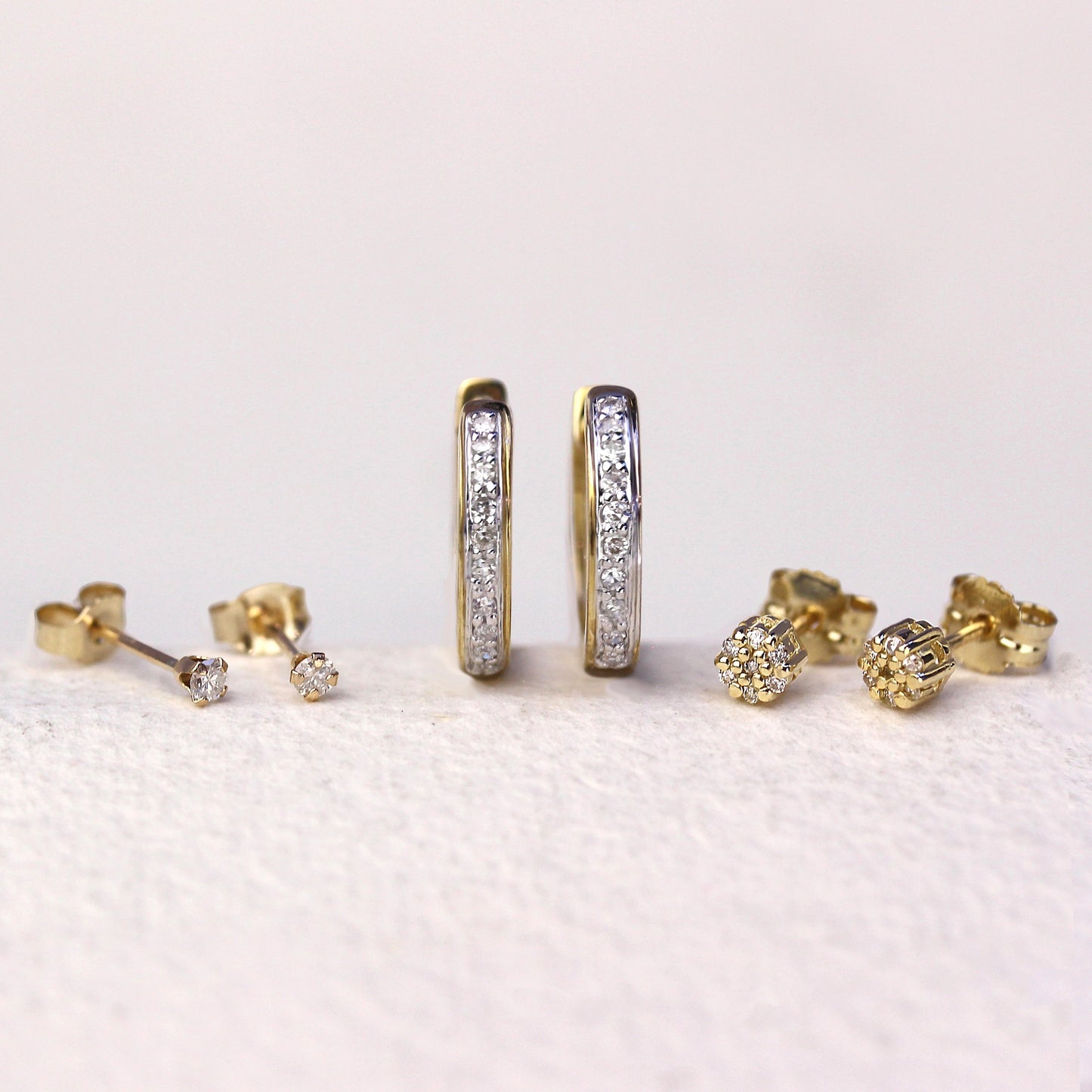 9ct Gold & Diamond Stud Earrings