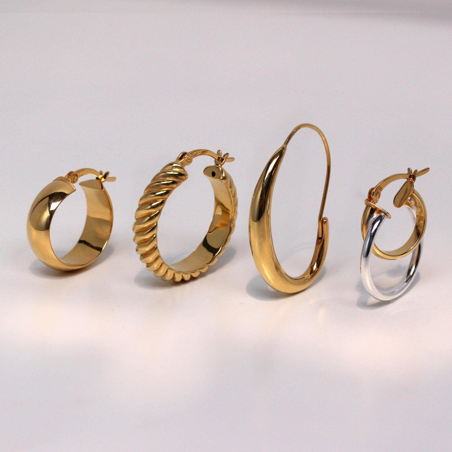 Gold Plated Sterling Silver Chunky Creole 20mm Hoop Earrings