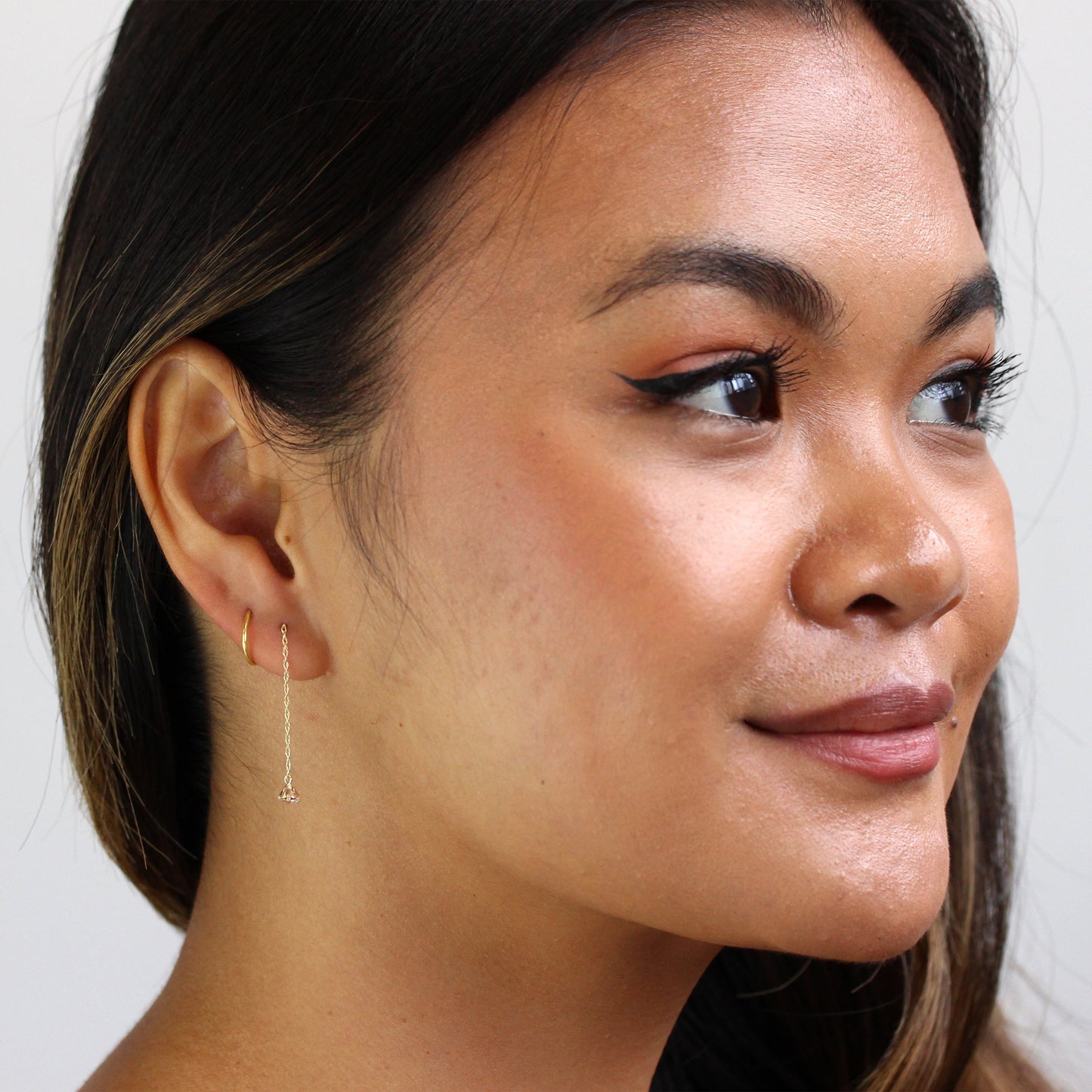 Gold Plated Sterling Silver 8mm Sleeper Hoop Earrings