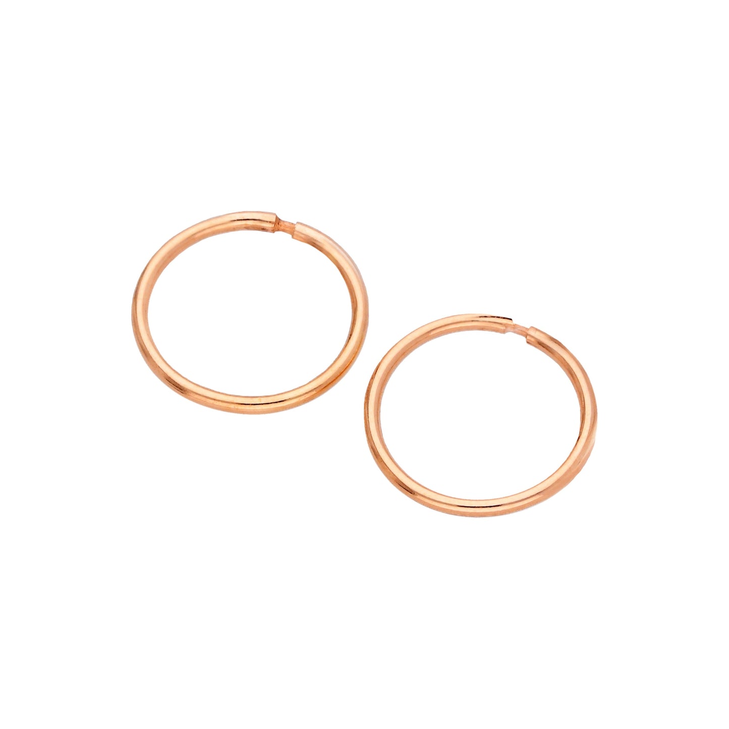 Rose Gold Plated Sterling Silver 10mm Sleeper Hoop Earrings
