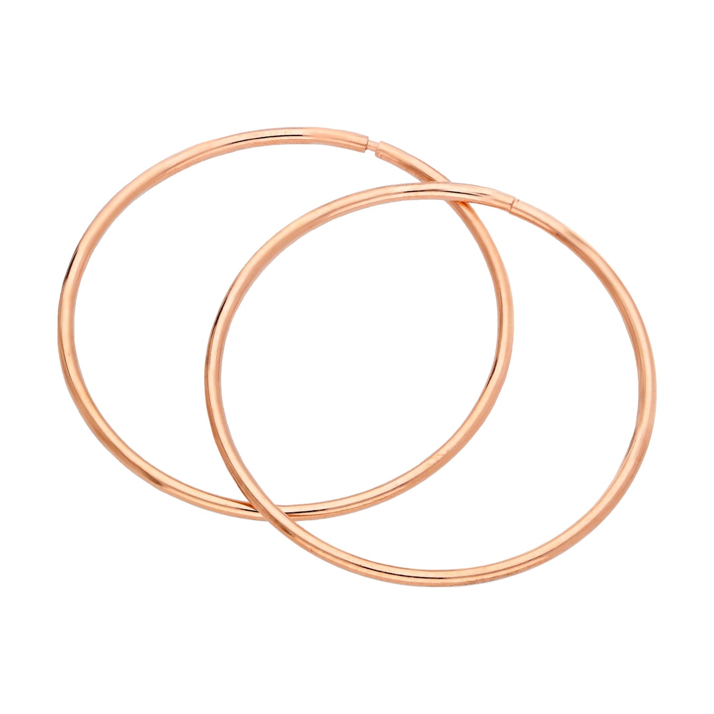 Rose Gold Plated Sterling Silver 22mm Sleeper Hoop Earrings