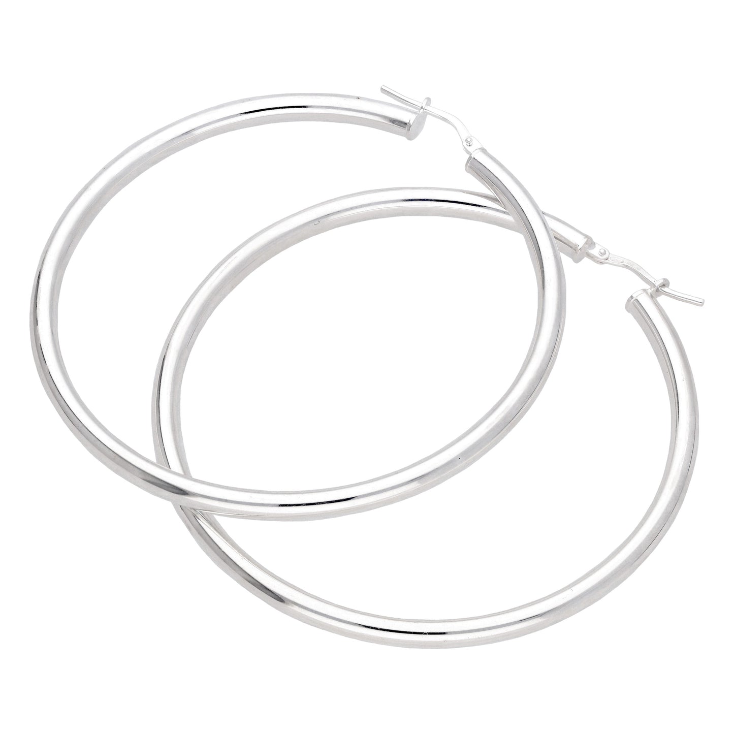Sterling Silver 55mm Plain Hoop Earrings