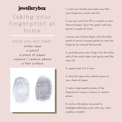 bespoke sterling silver 13mm fingerprint charm - jewellerybox