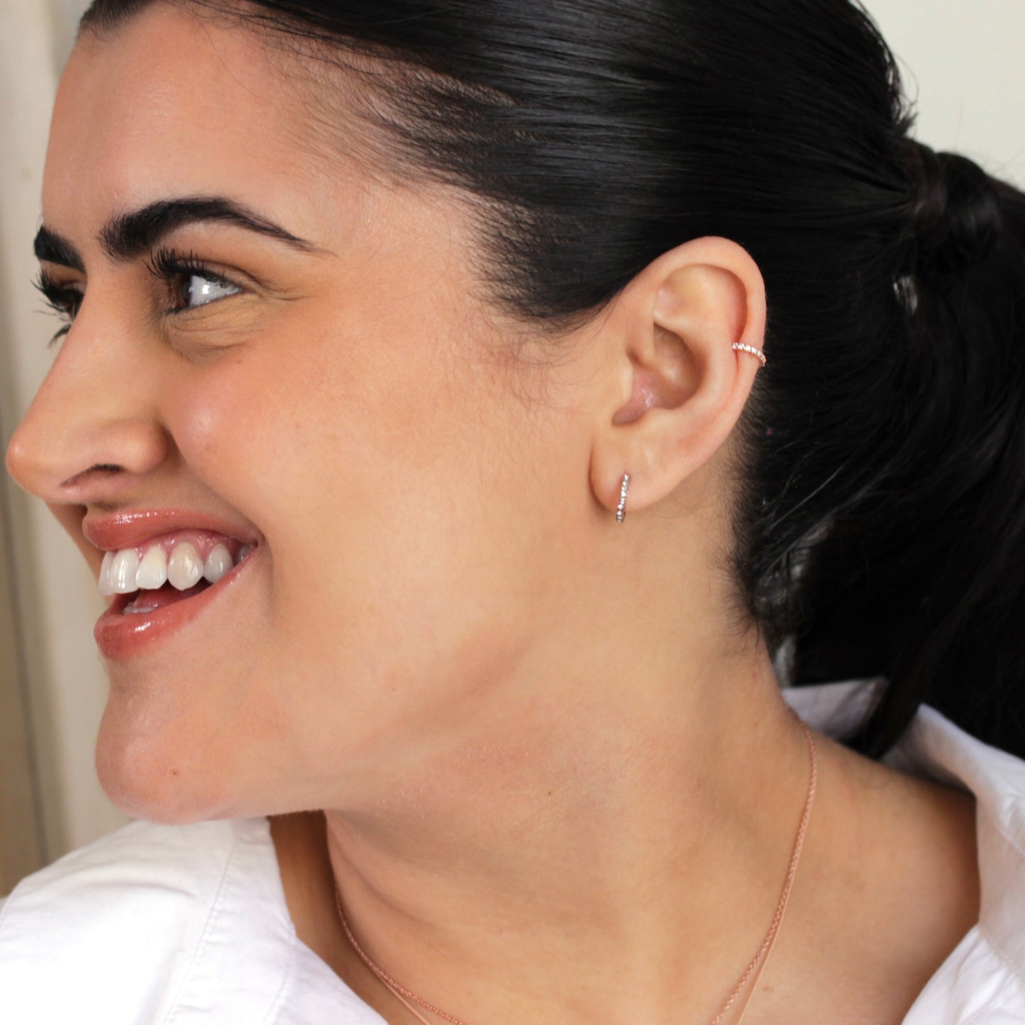 Rose Gold Plated Sterling Silver CZ Ear Cuff