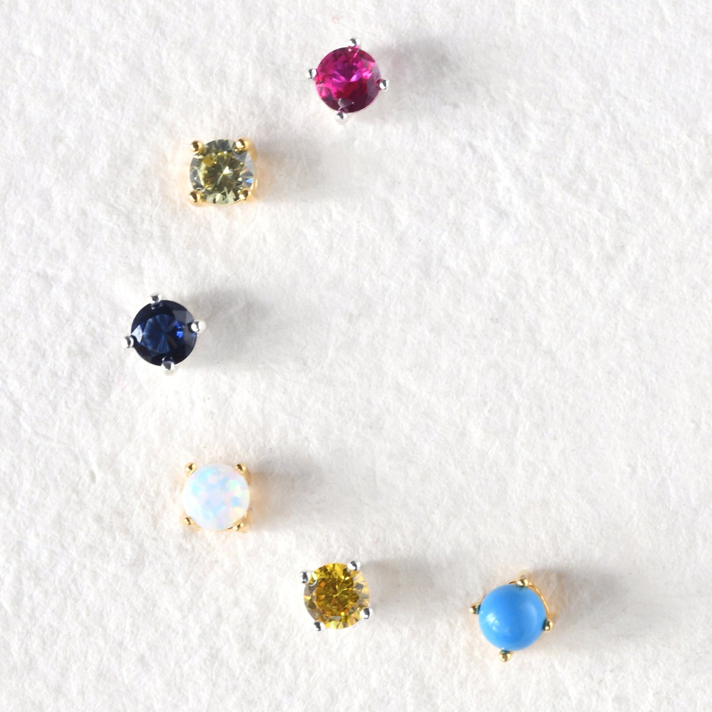 Sterling Silver Sapphire CZ Birthstone 4mm Stud Earrings