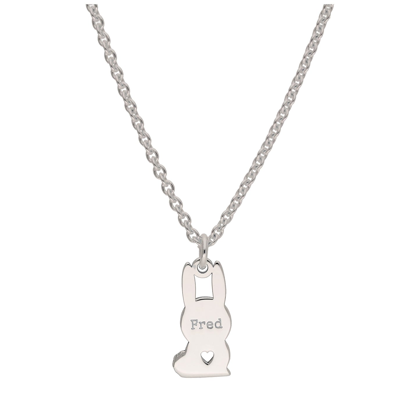 Bespoke Sterling Silver Bunny Rabbit Name Necklace 16 - 24 Inch