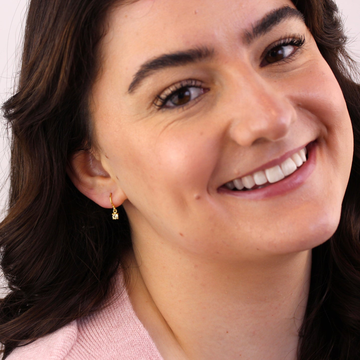 Gold Plated Sterling Silver Peridot CZ August Drop Earrings