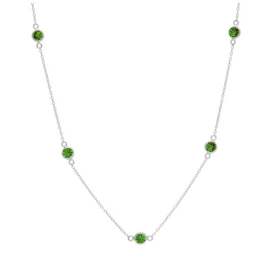 Sterling Silver Emerald CZ May Birthstone Necklace
