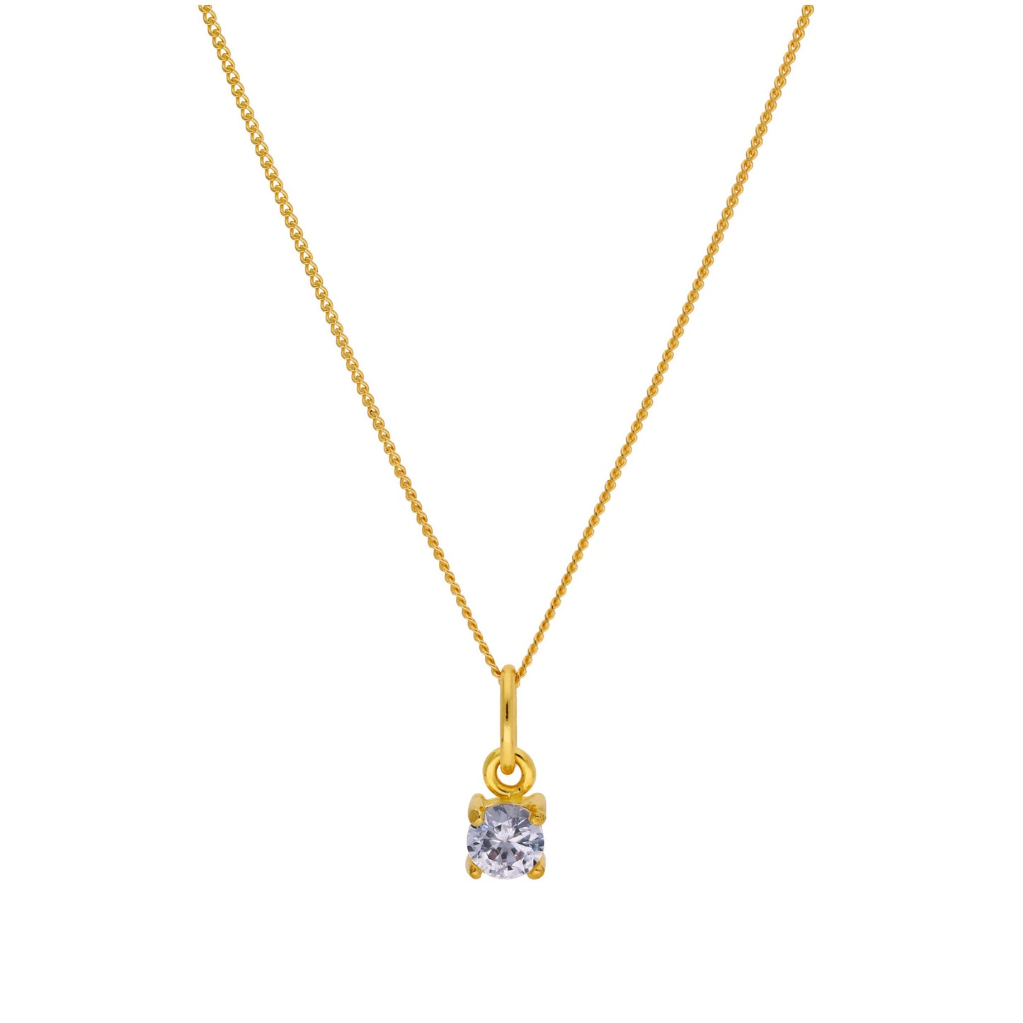 Gold Plated Sterling Silver 4mm Alexandrite CZ Birthstone Necklace 14-32 Inches