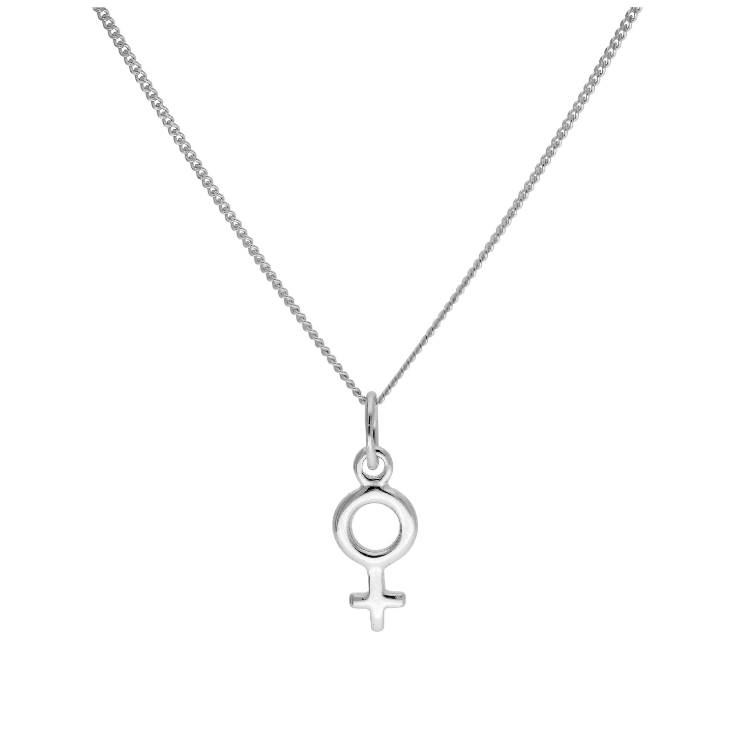 Small Sterling Silver Female Symbol Necklace 14 - 32 Inches