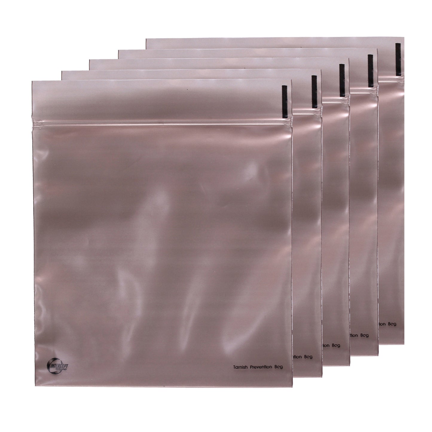 Anti Tarnish 6" x 6" Large Intercept' Zip-lock Bags (Pack of 5)