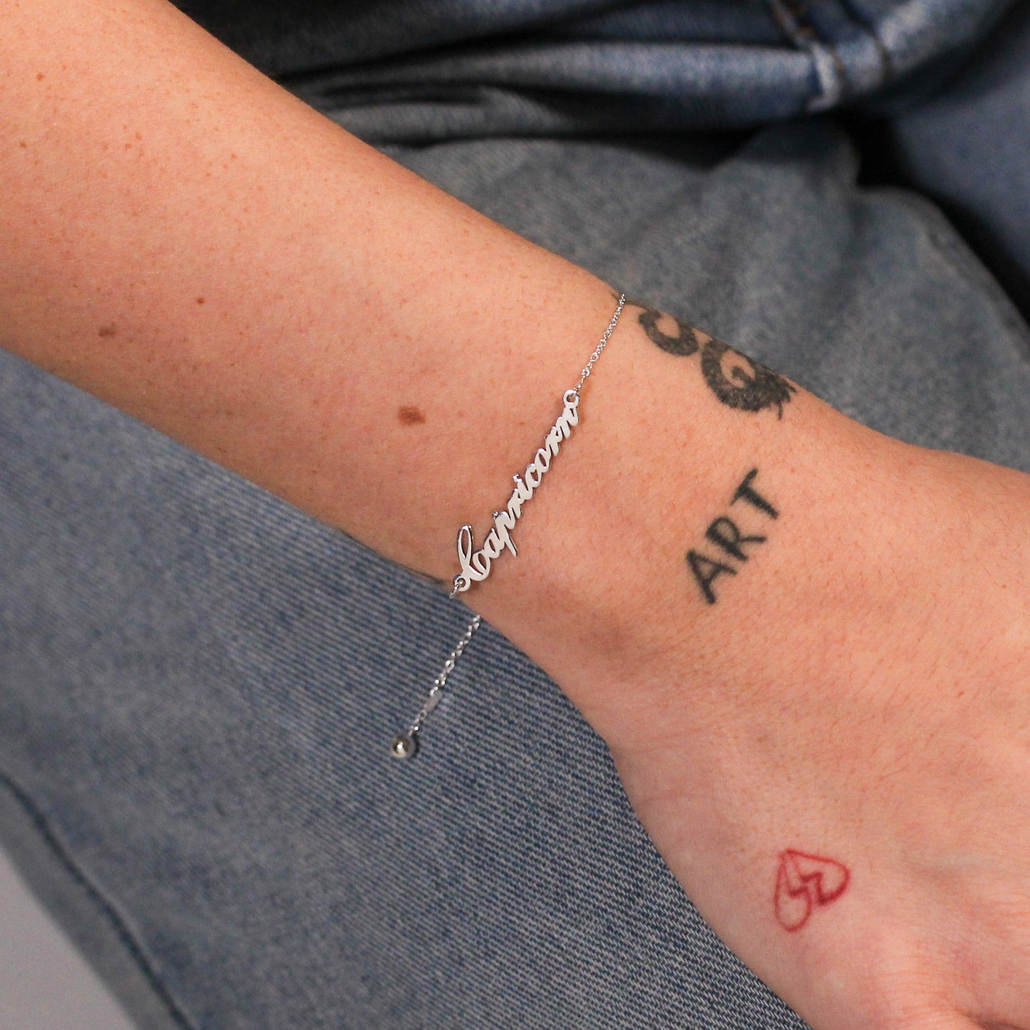 Sterling Silver Capricorn Name Adjustable Bracelet