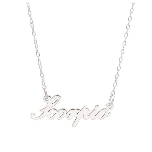 Sterling Silver Scorpio Star Sign 17 Inch Necklace
