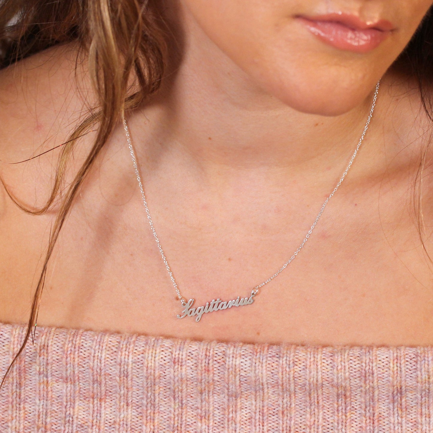 Sterling Silver Sagittarius Star Sign 17 Inch Necklace