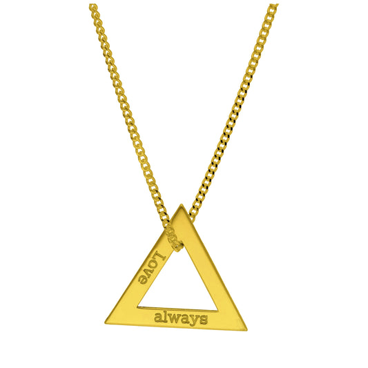 Bespoke Gold Plated Sterling Silver Triangle Name Necklace 16 - 24 Inches