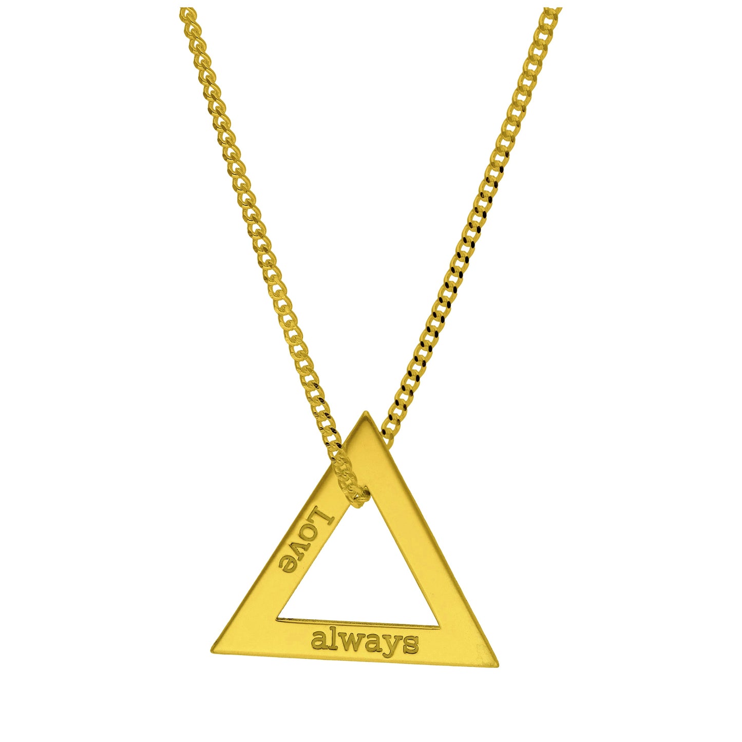 Bespoke Gold Plated Sterling Silver Triangle Name Necklace 16 - 24 Inches