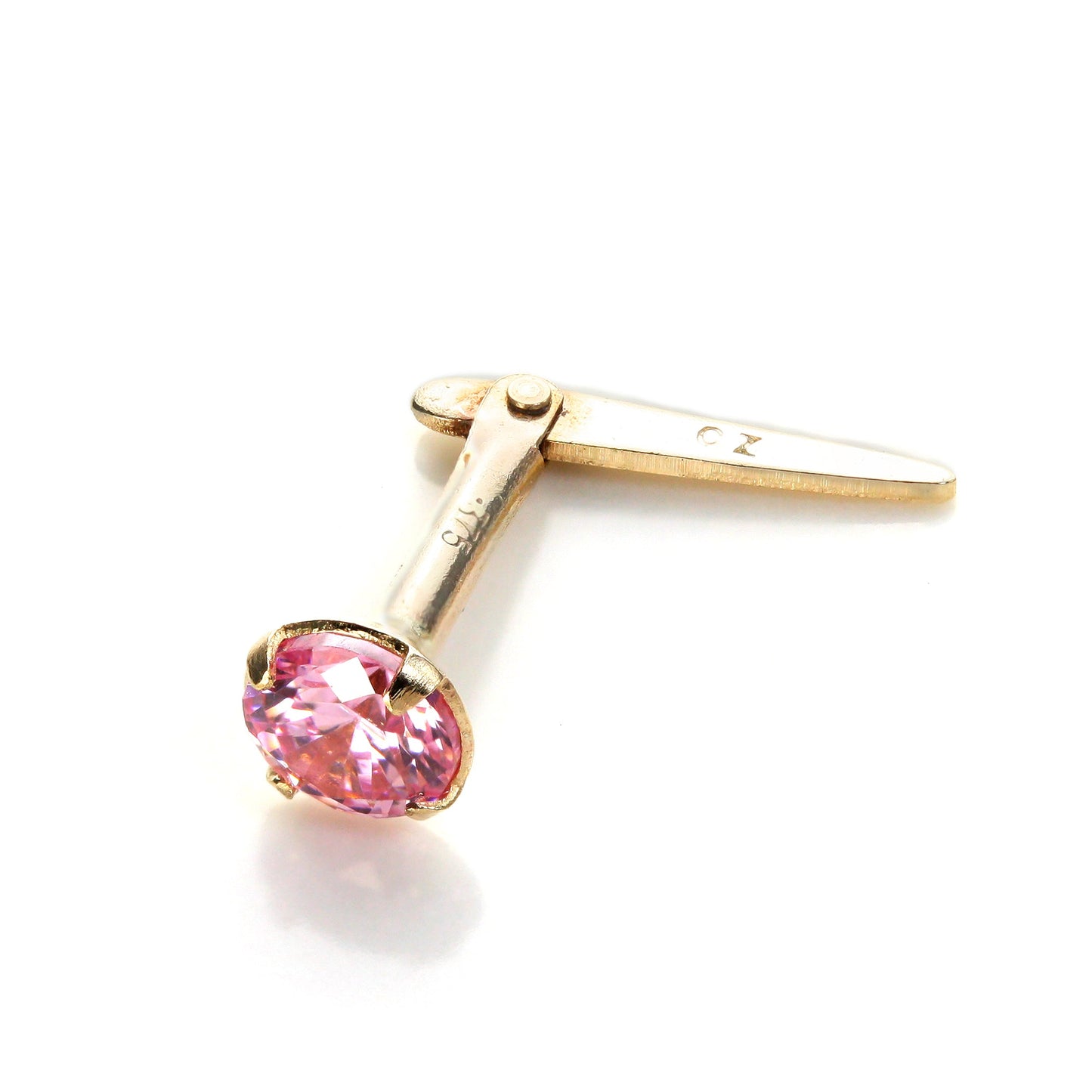 Andralok 9ct Yellow Gold CZ 3mm Round Nose Stud