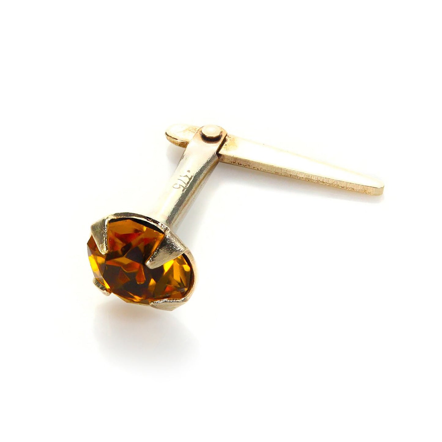 Andralok 9ct Yellow Gold Crystal 3.5mm Nose Stud