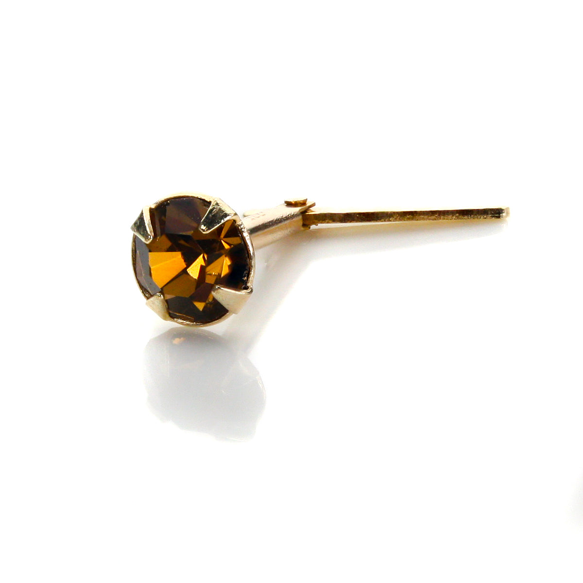 Andralok 9ct Yellow Gold Crystal 3.5mm Nose Stud