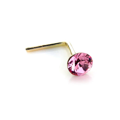 9ct Yellow Gold Crystal 2.8mm Round Nose Stud