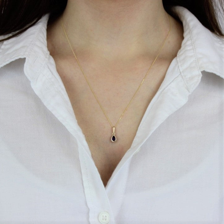 9ct Gold Amethyst Gemstone February Birthstone Pendant