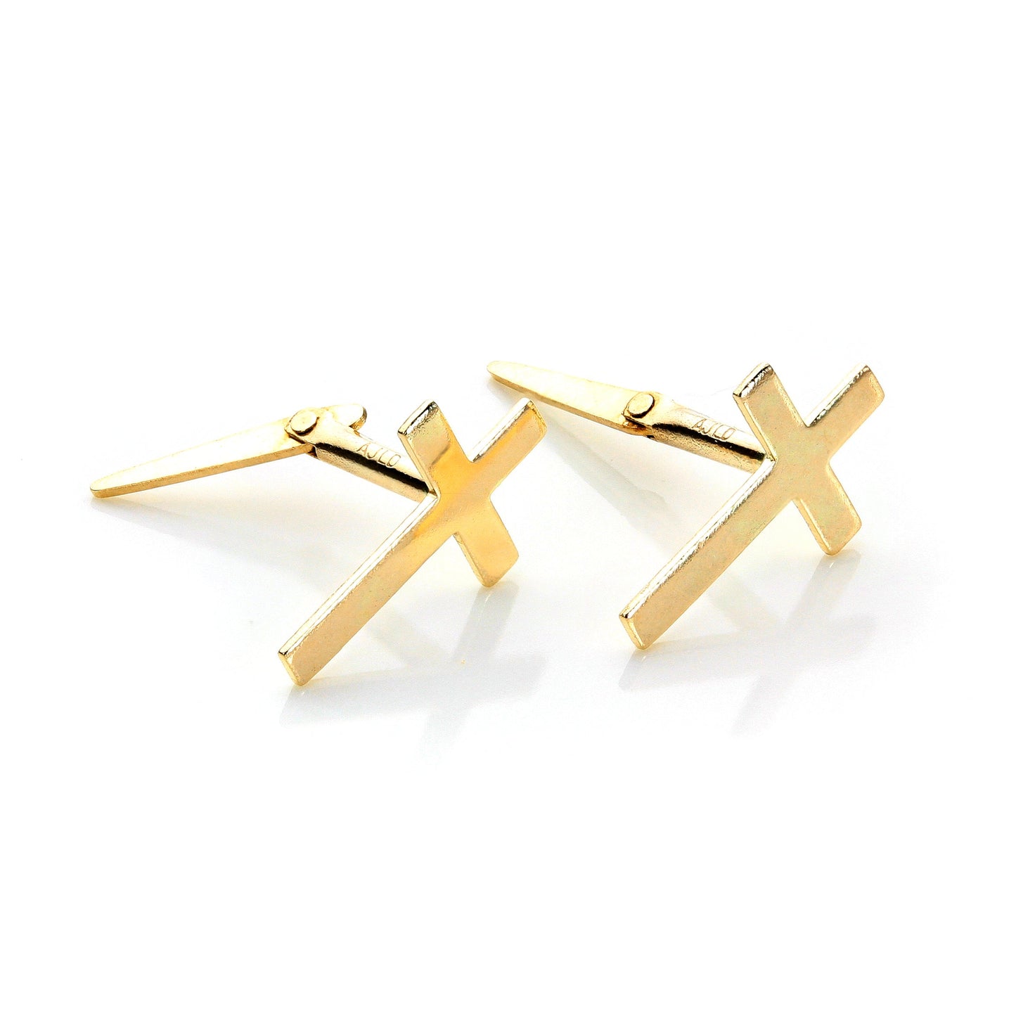 Andralok 9ct Yellow Gold Small Cross Stud Earrings