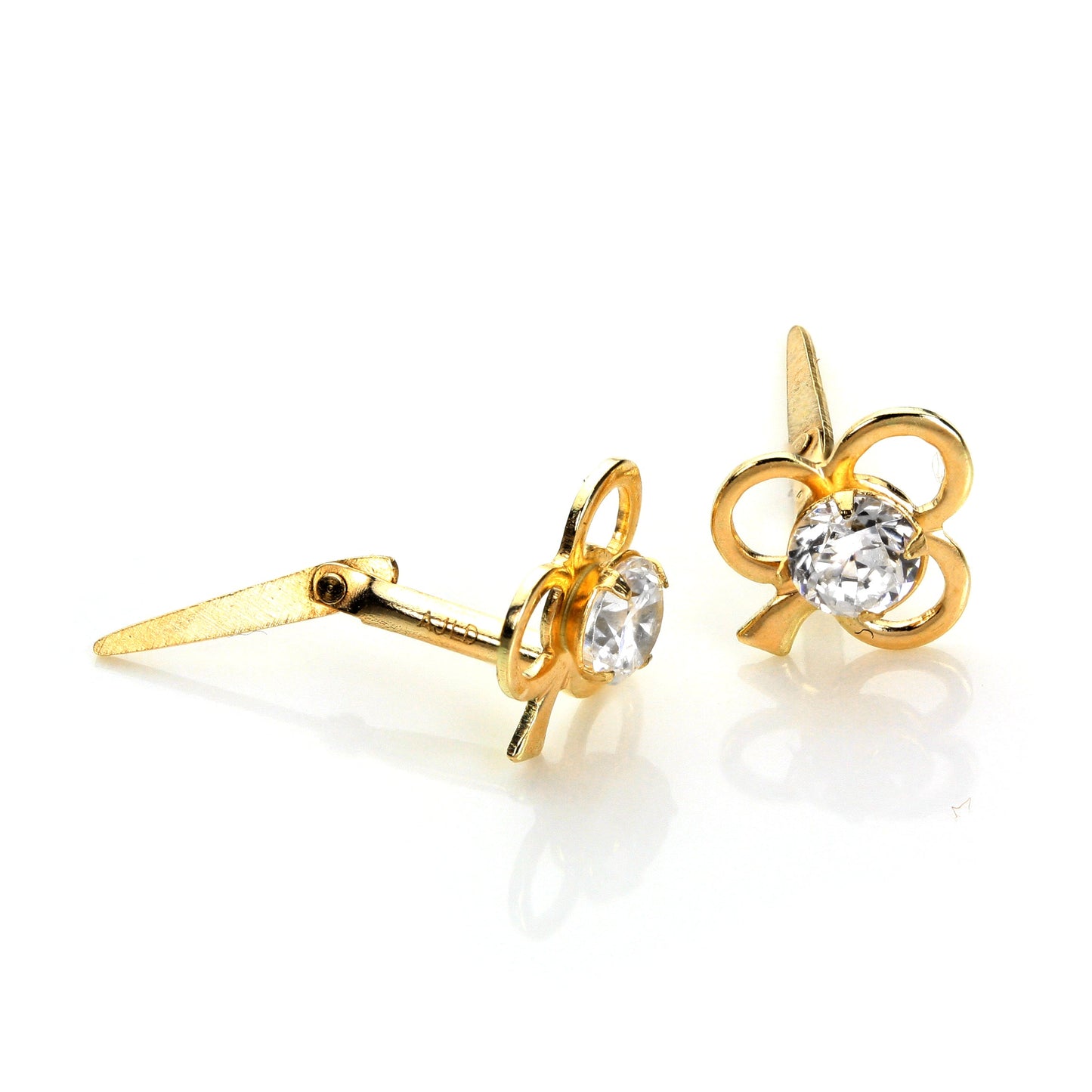 Andralok 9ct Gold Ace of Clubs 3mm Stud Earrings