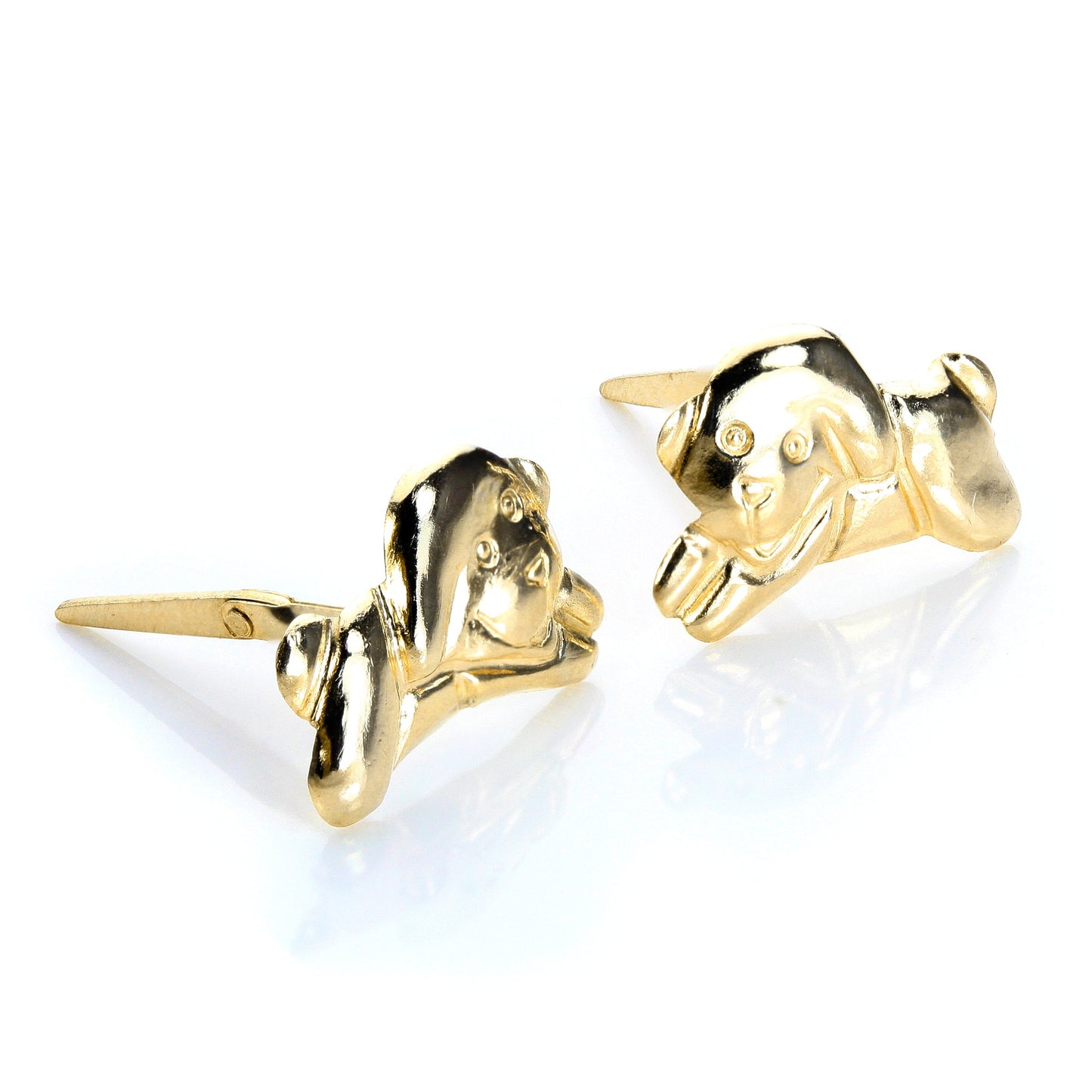 Andralok 9ct Yellow Gold Jumping Puppy Stud Earrings