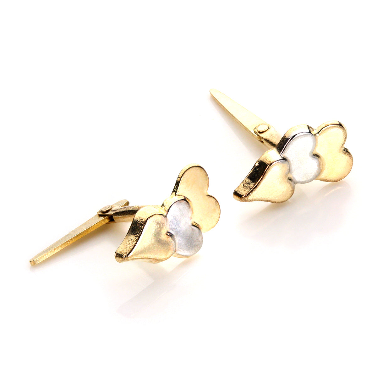 Andralok 9ct Yellow Gold Triple Heart Stud Earrings