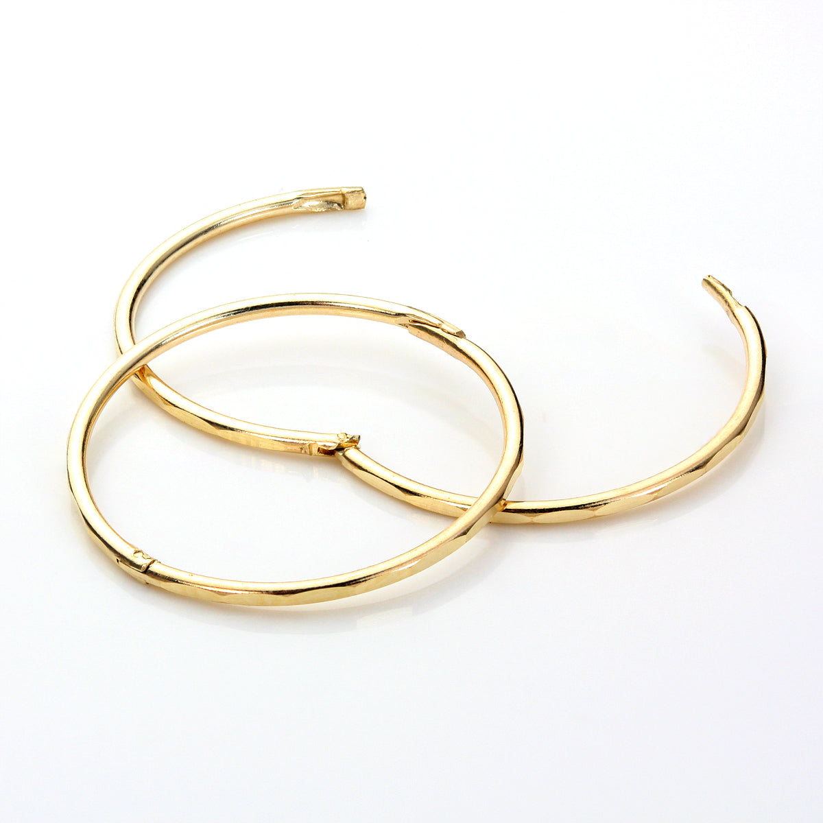9ct Yellow Gold Faceted Hinged Hoop Earrings
