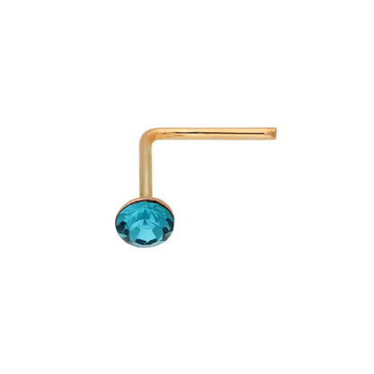 9ct Yellow Gold Crystal 2mm Nose Stud