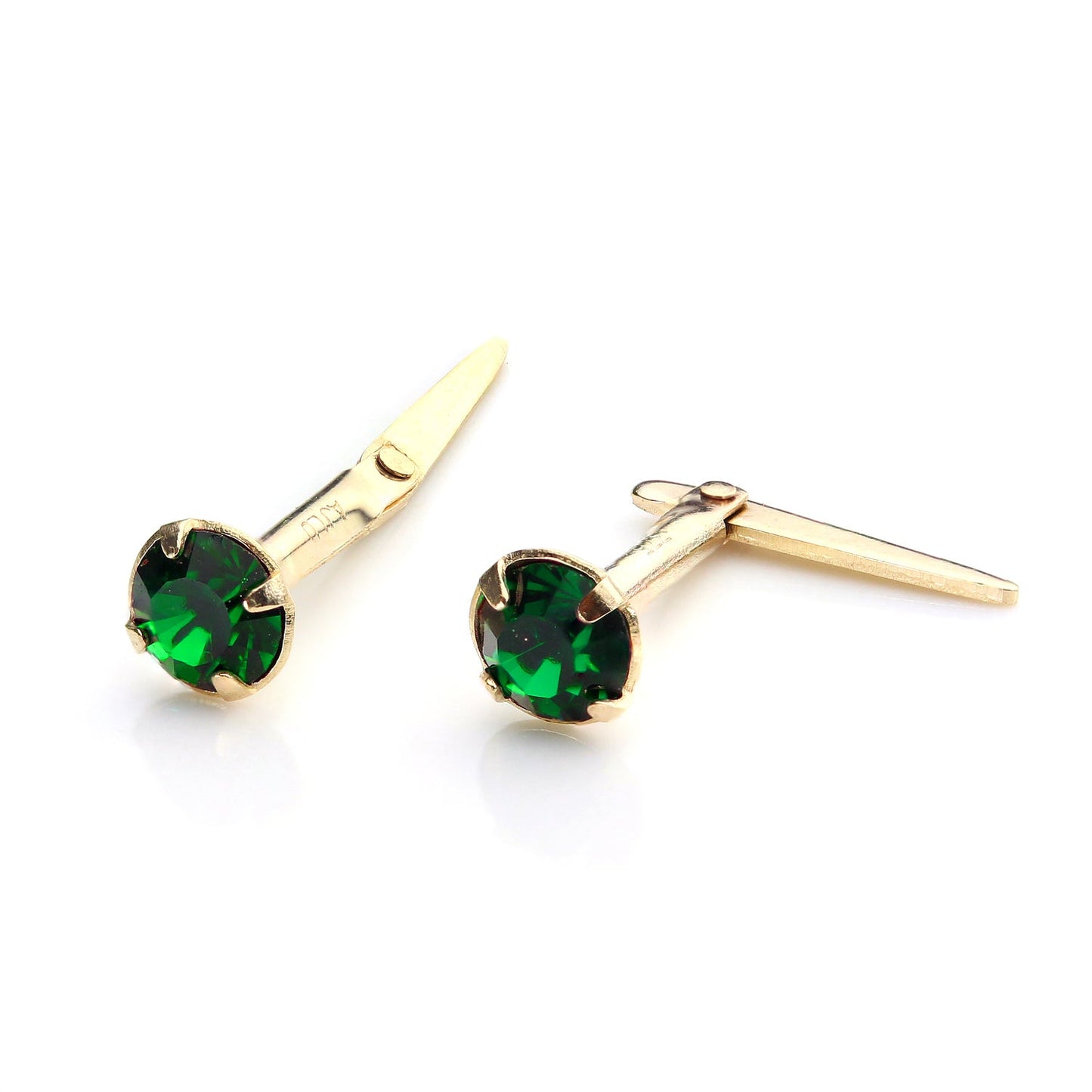 9ct Gold Andralok Stud Earrings with 3mm Crystal