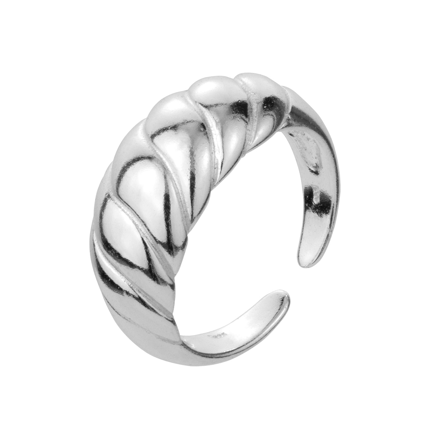 Adjustable Heavy Sterling Silver Chunky Twist Rope Ring