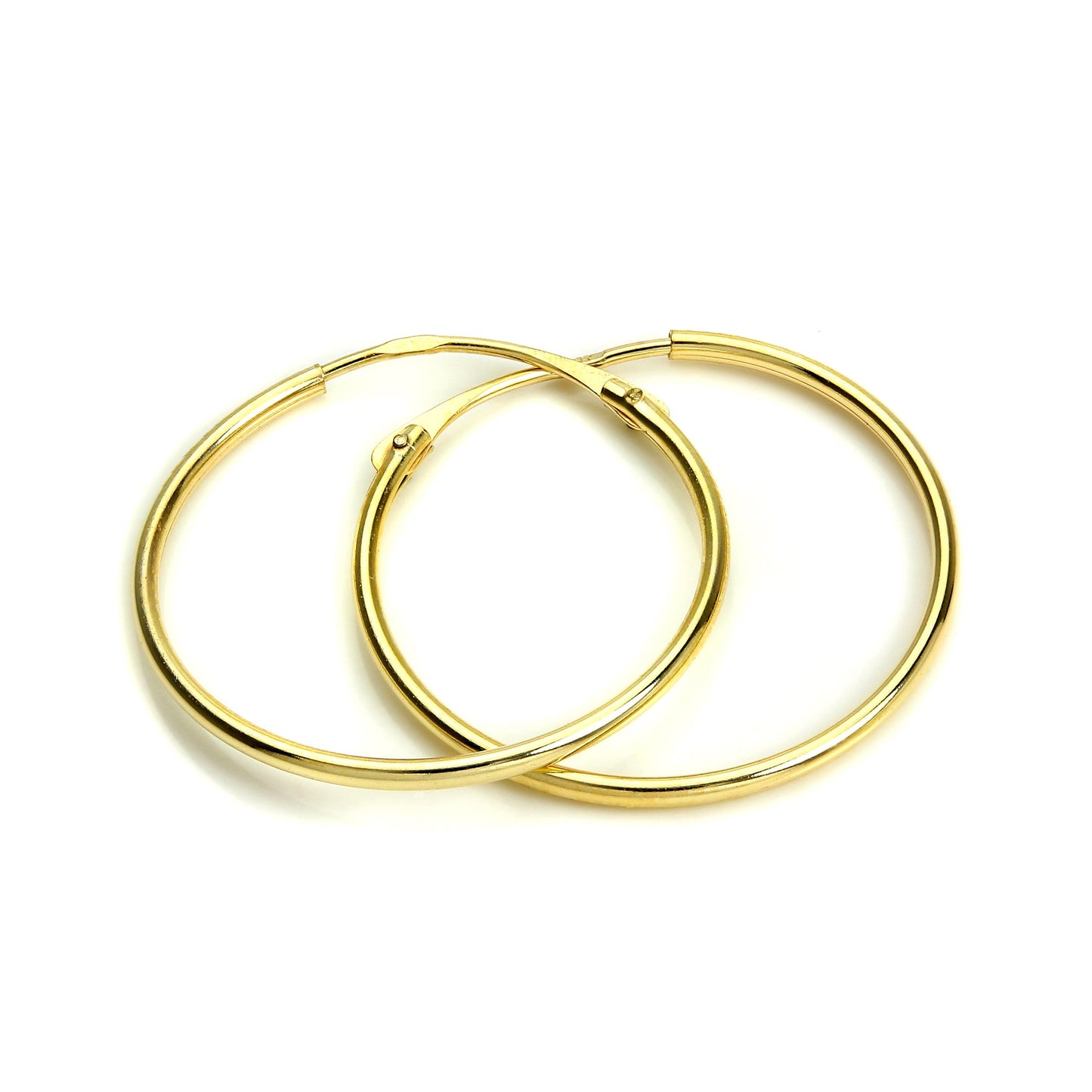 Light 9ct Gold 18mm Diameter Sleeper Hoop Earrings