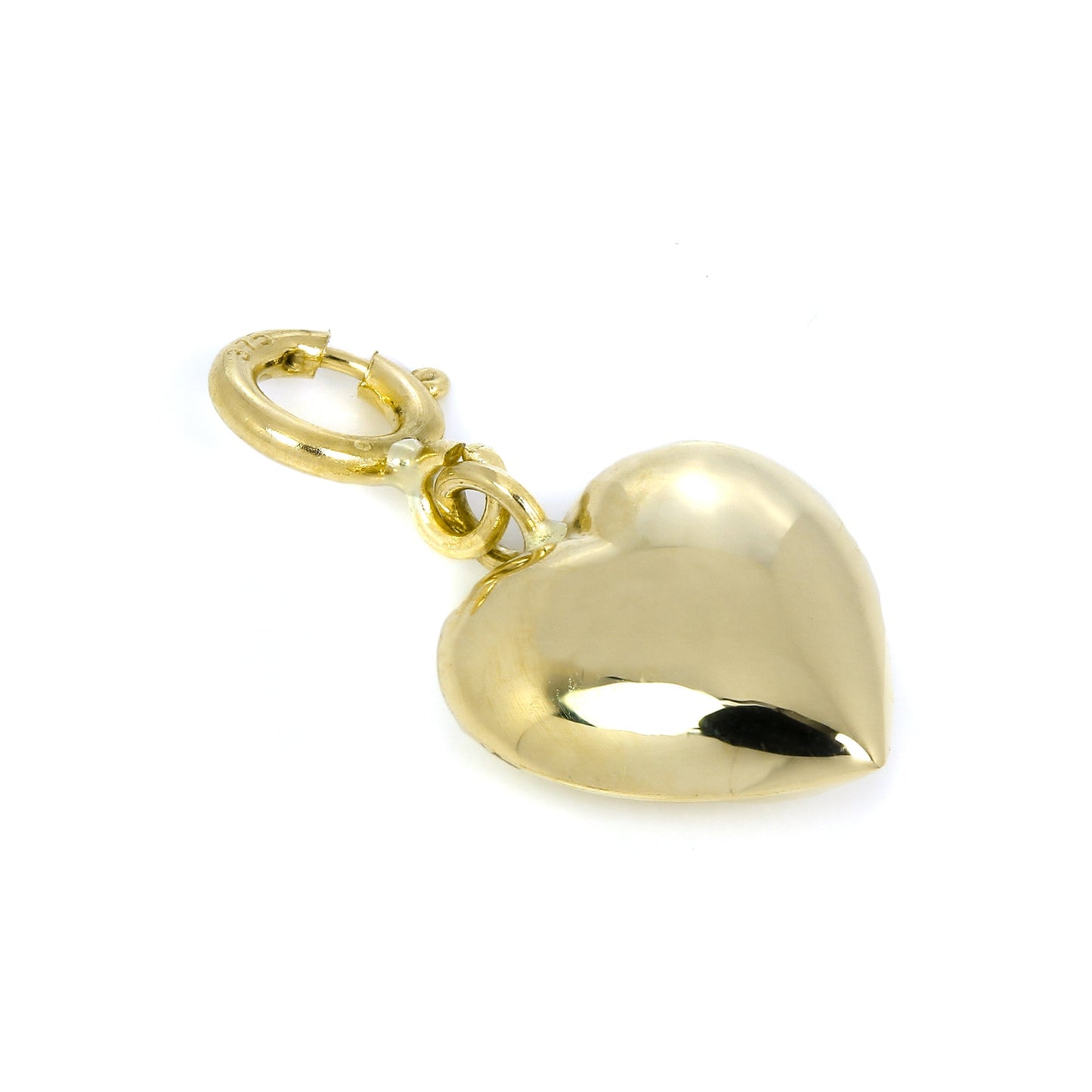 9ct Gold Puffed Heart Clip on Charm