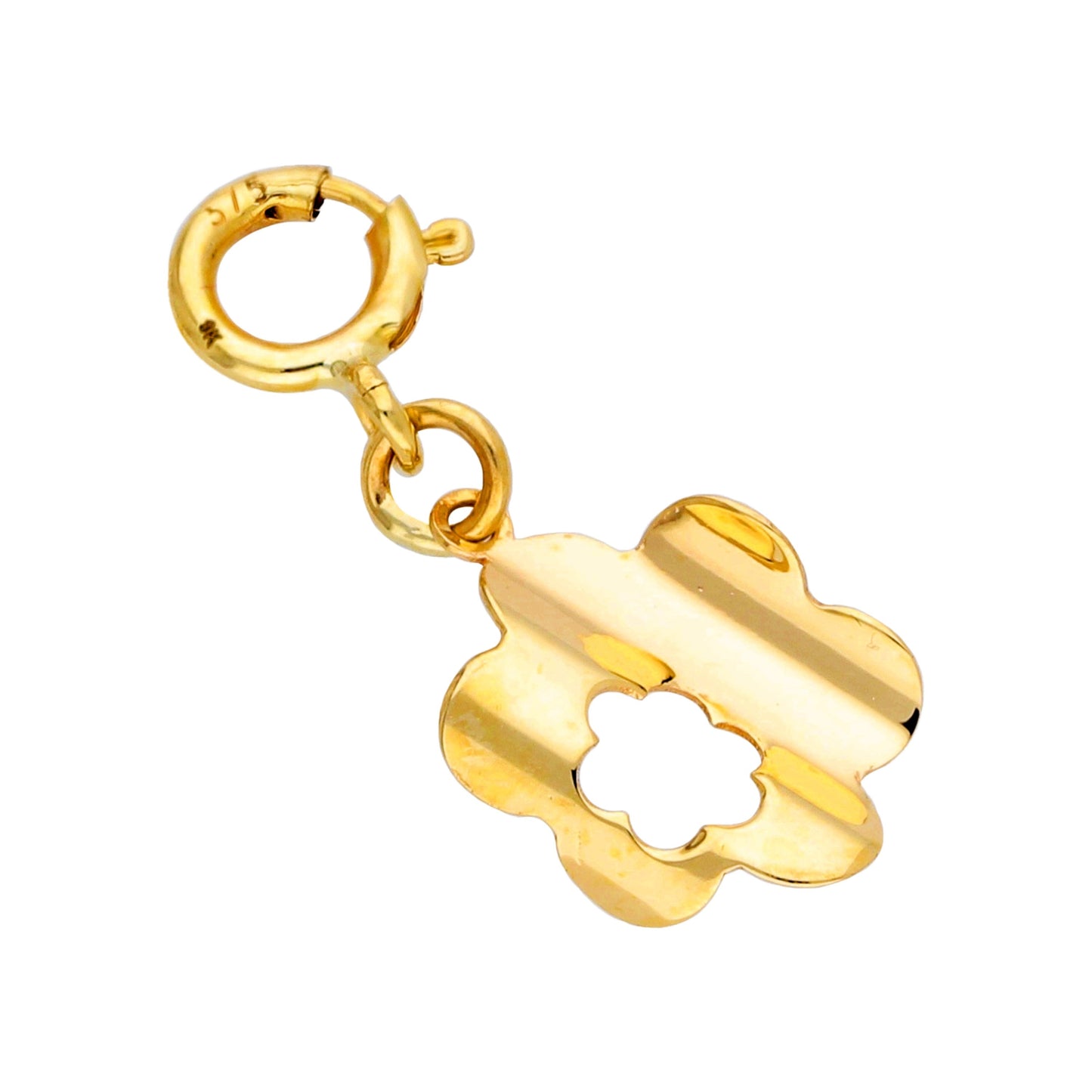 9ct Gold Cut Out Flower Clip on Charm