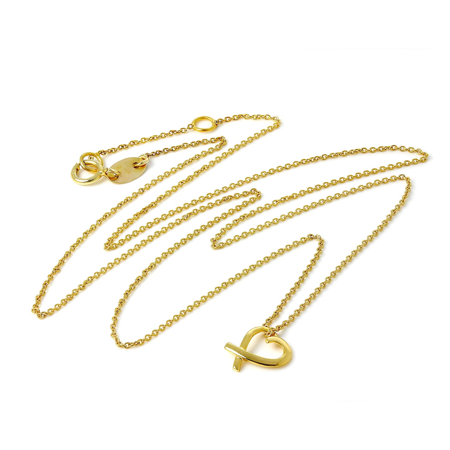 9ct Gold Open Heart Pendant 16 Inch Necklace