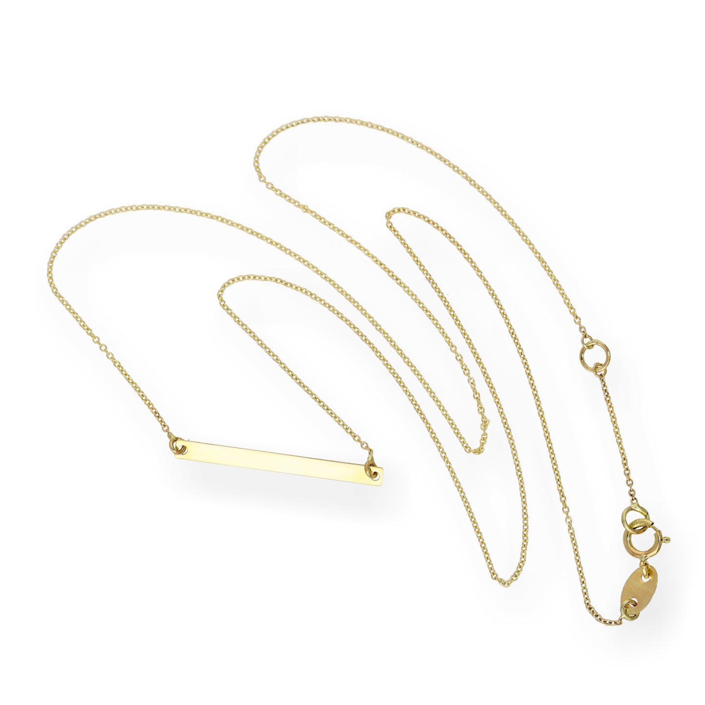 9ct Gold Thin ID Plate Necklace