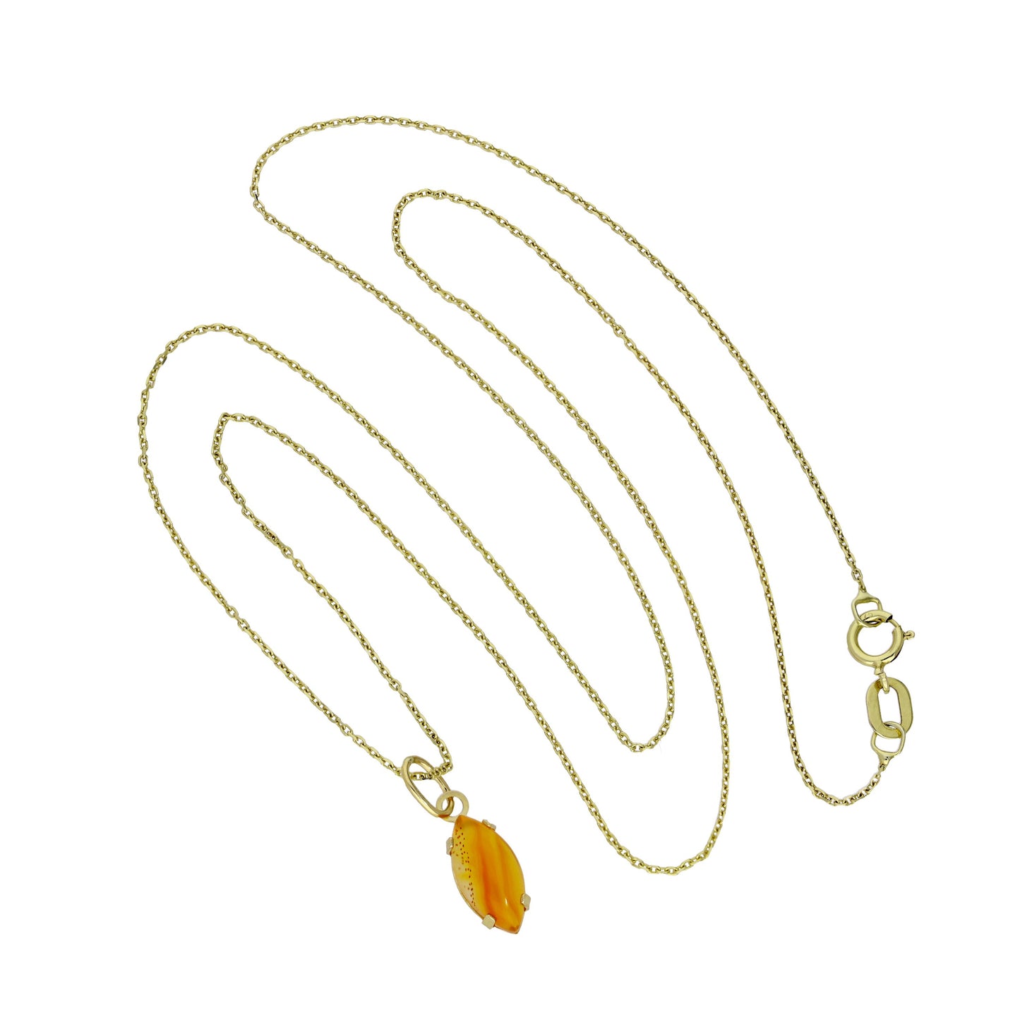 9ct Gold & Topaz CZ Crystal Oval Pendant Necklace 16 - 20 Inches