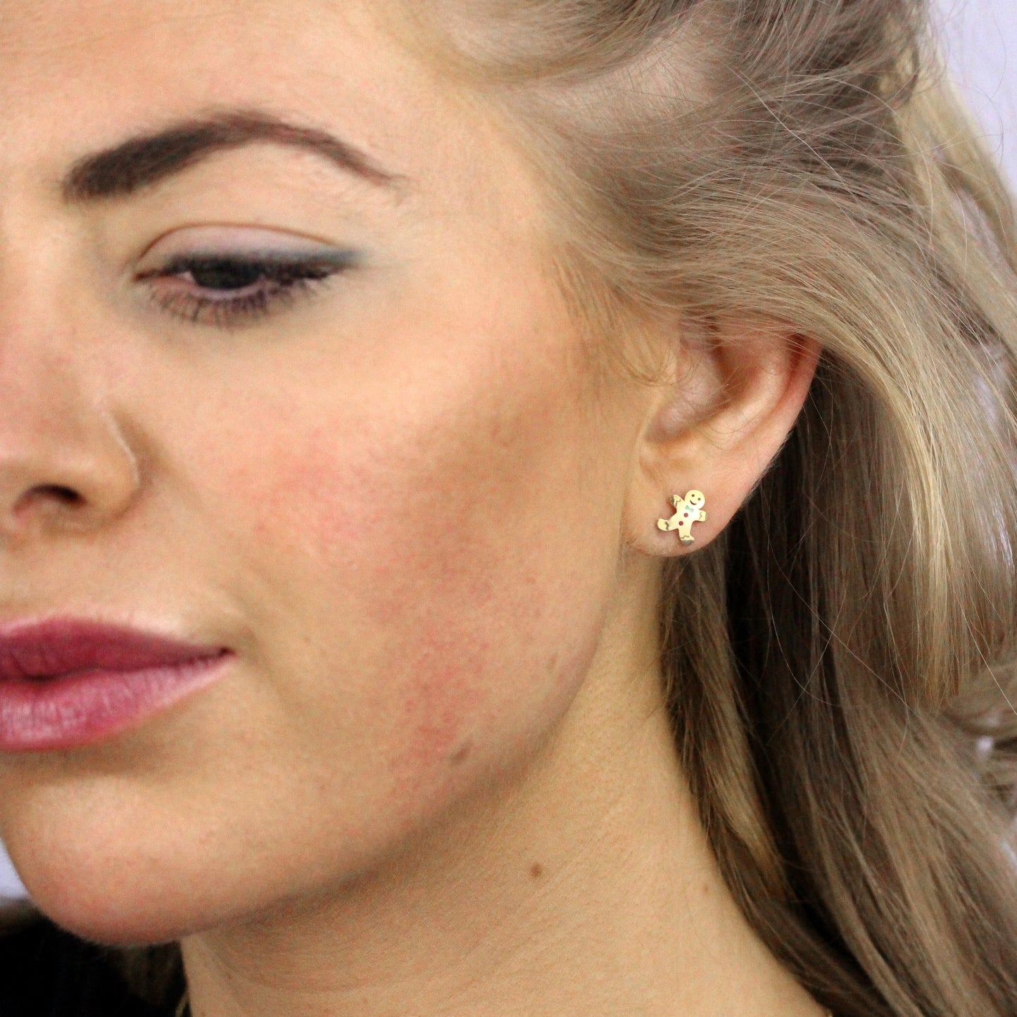 9ct Gold Gingerbread Man Stud Earrings