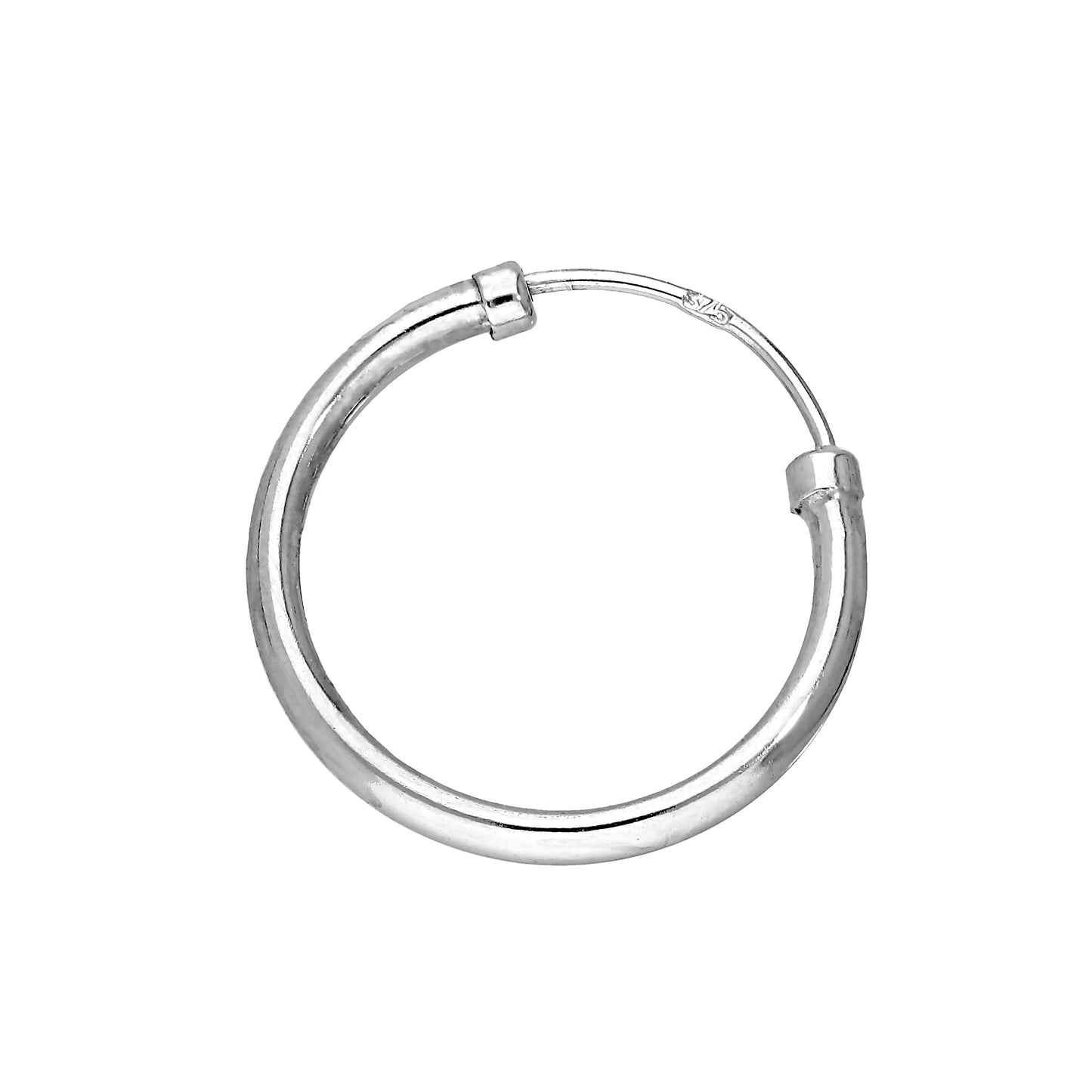 9ct White Gold Mens Single Hoop Earring