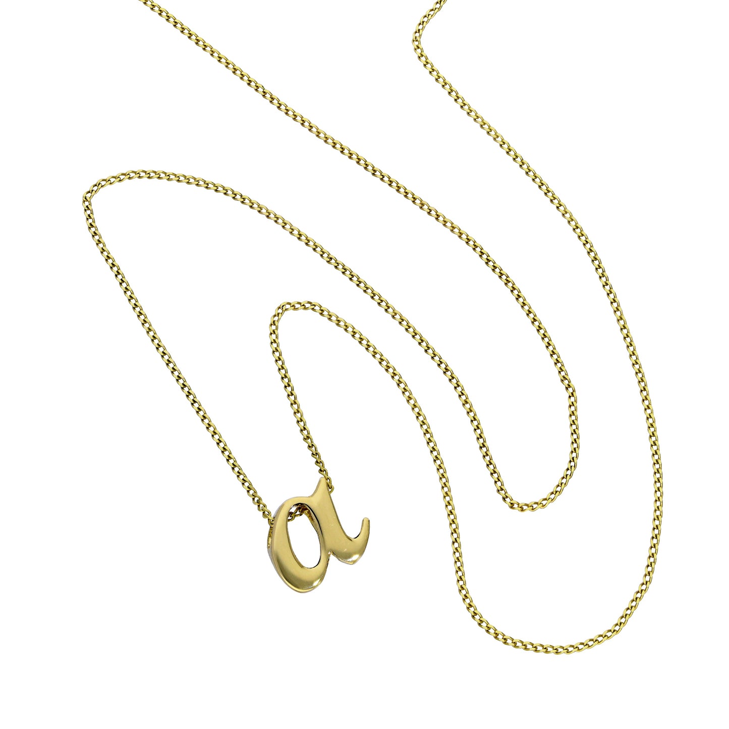 Tiny 9ct Gold Alphabet Letter A Pendant Necklace 16 - 20 Inches