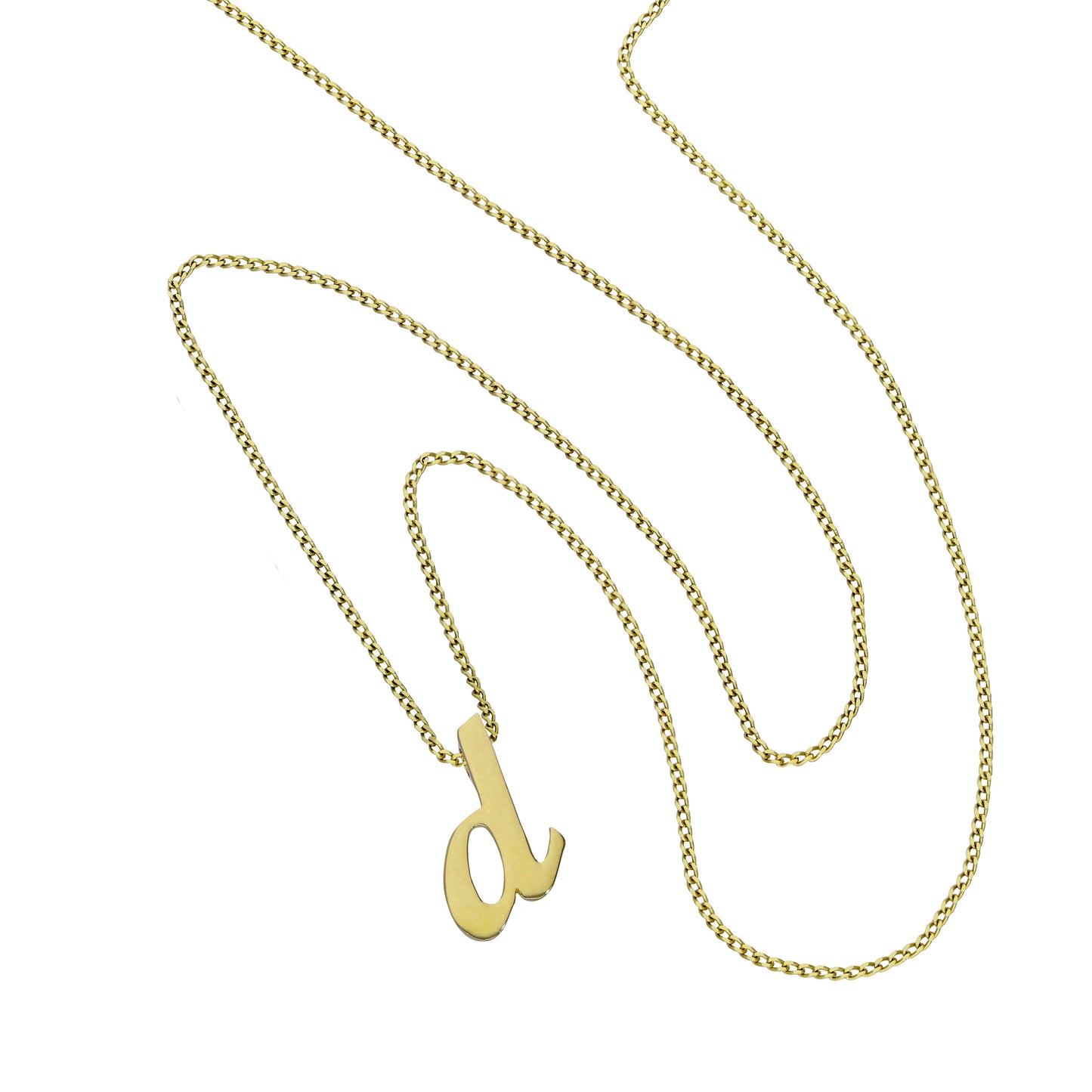 Tiny 9ct Gold Alphabet Letter D Pendant Necklace 16 - 20 Inches