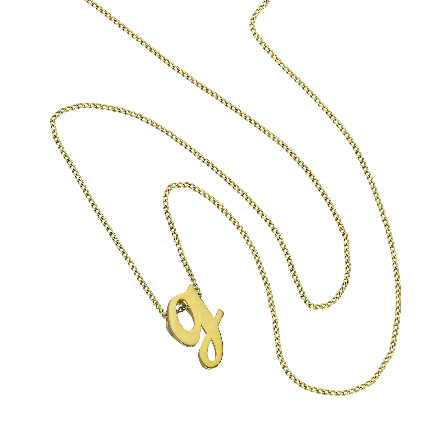 Tiny 9ct Gold Alphabet Letter G Pendant Necklace 16 - 20 Inches