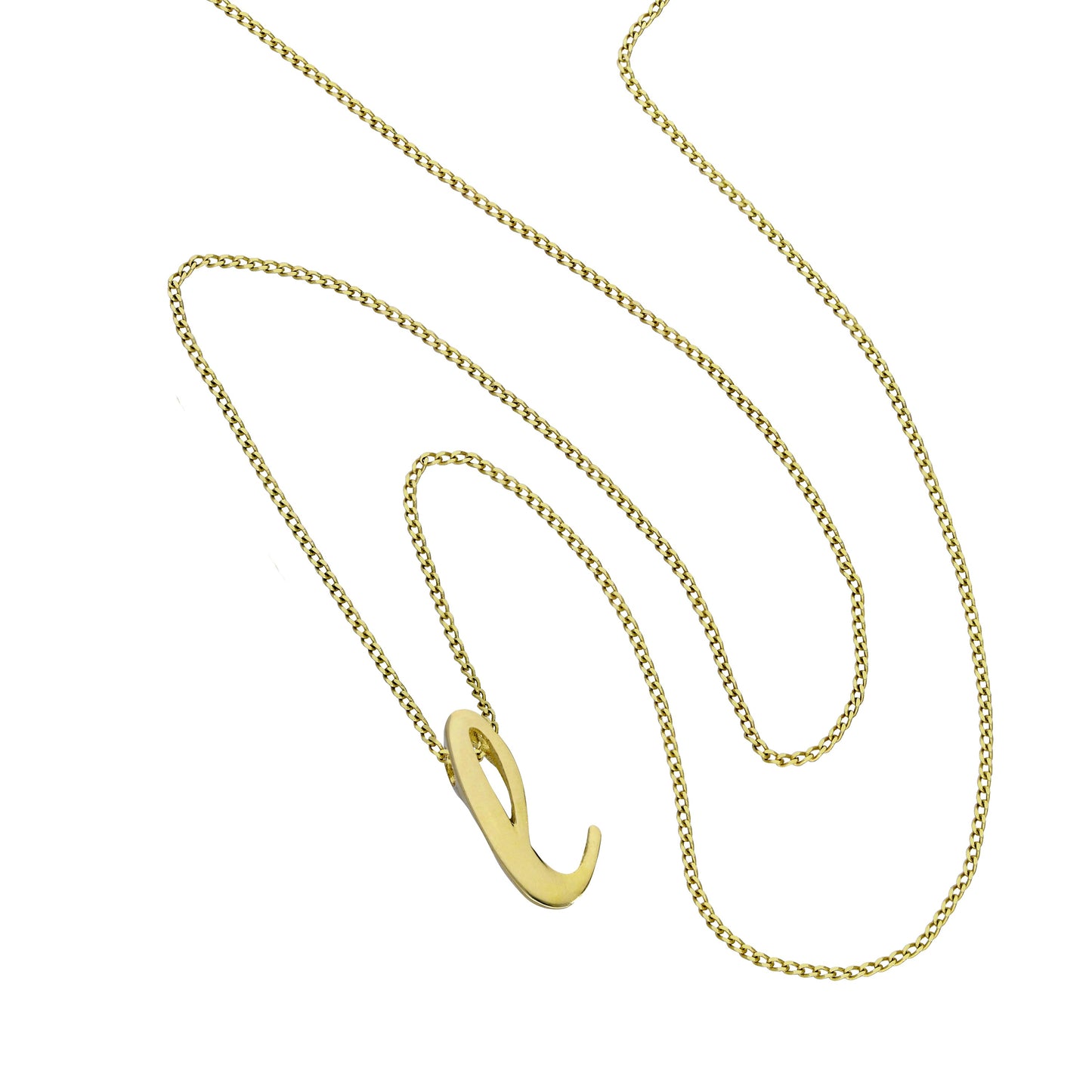 Tiny 9ct Gold Alphabet Letter L Pendant Necklace 16 - 20 Inches