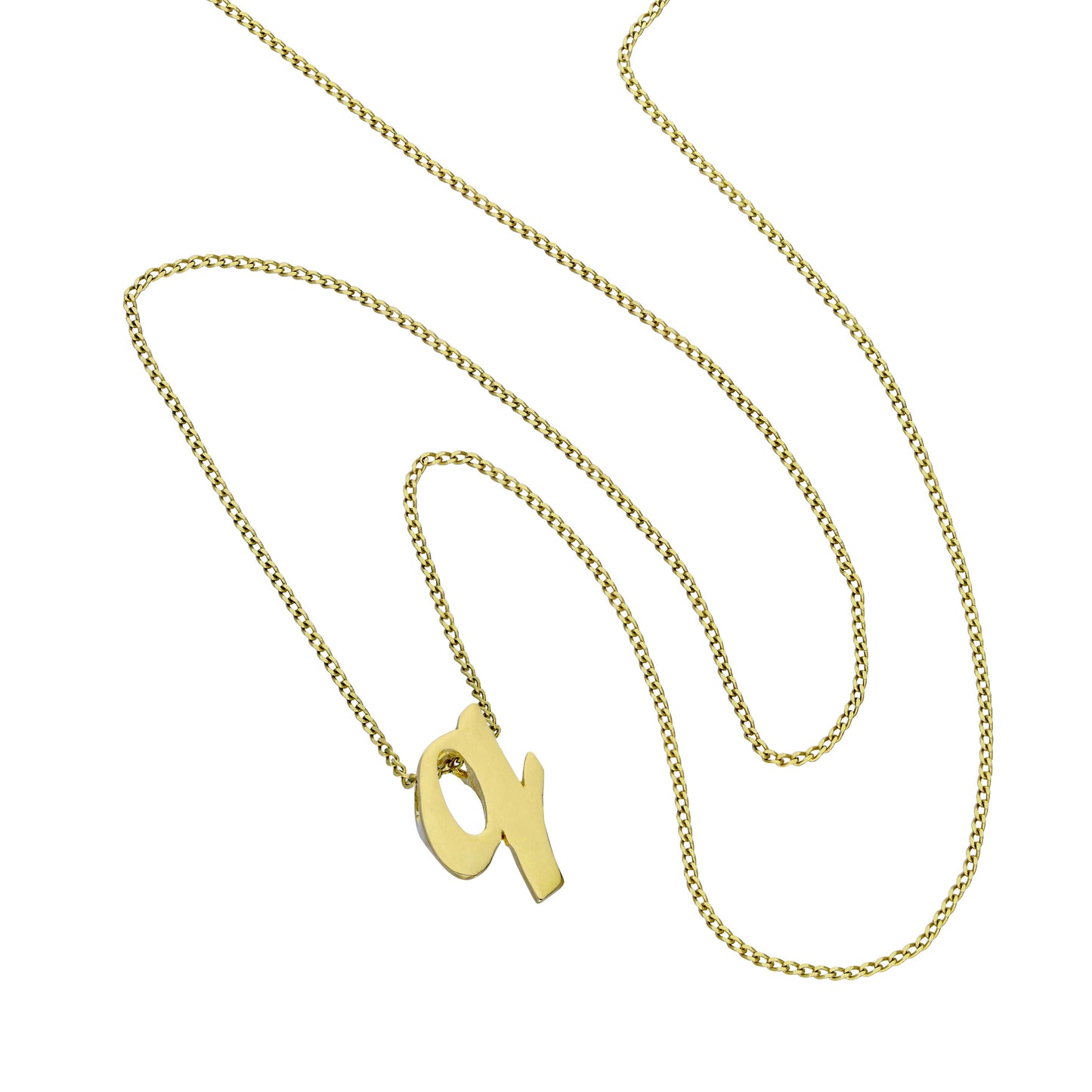 Tiny 9ct Gold Alphabet Letter Q Pendant Necklace 16 - 20 Inches