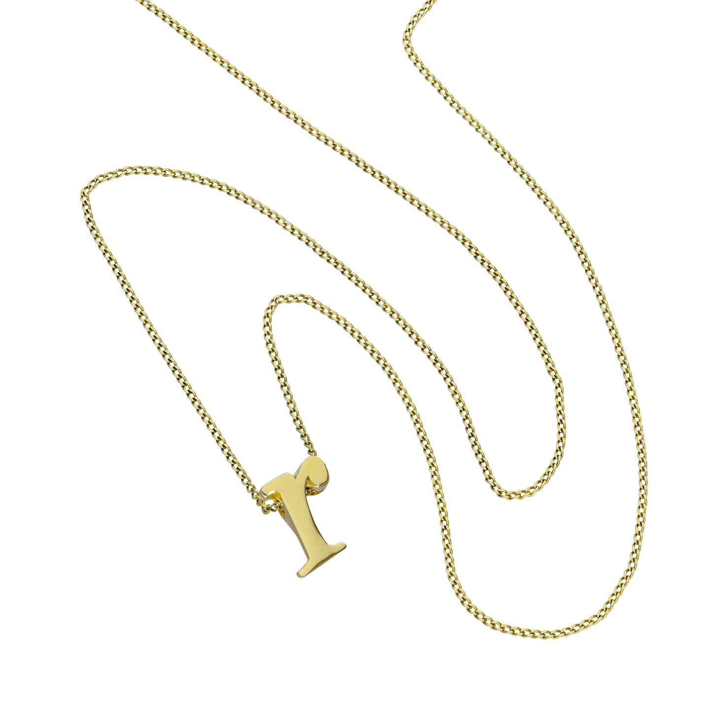 Tiny 9ct Gold Alphabet Letter R Pendant Necklace 16 - 20 Inches
