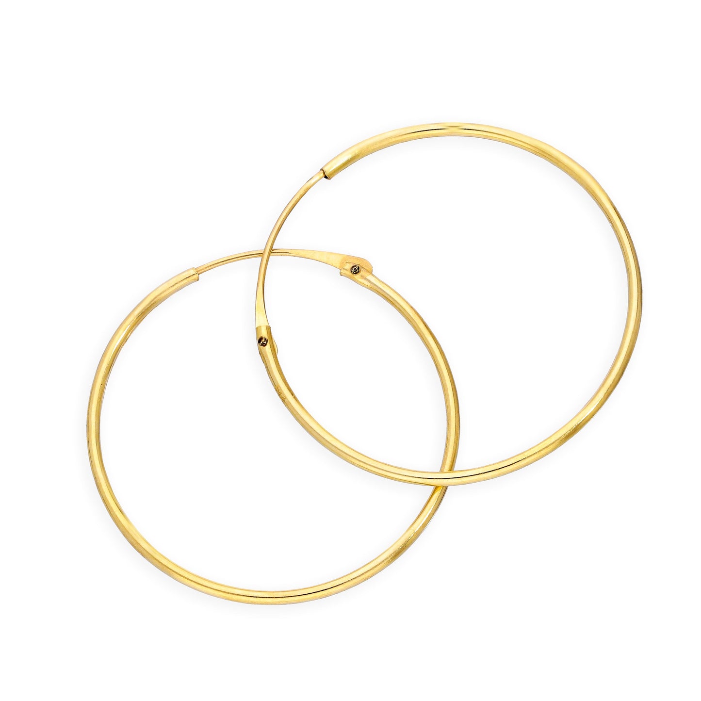 9ct Gold 0.8mm Tube Hoop Earrings 8mm - 20mm