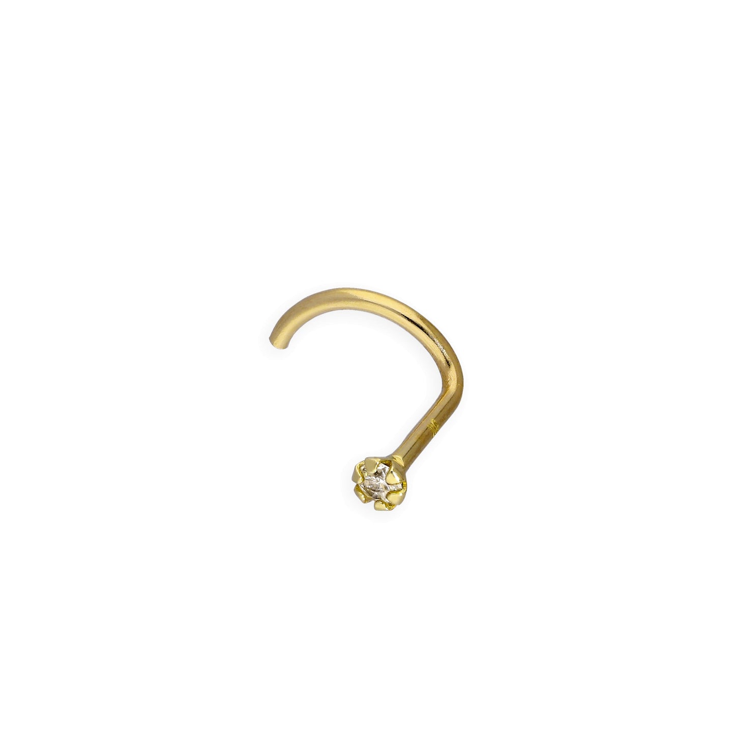 9ct Gold & 0.015ct Diamond 22Ga Nose Screw