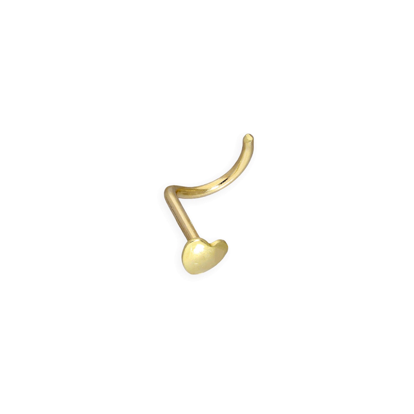 9ct Gold 22Ga Heart Nose Screw